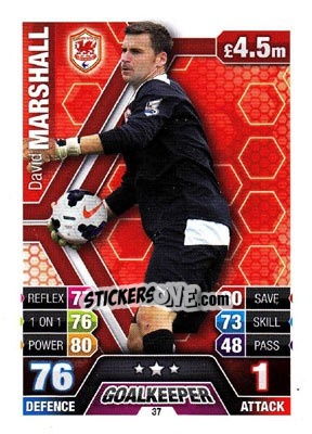 Sticker David Marshall - English Premier League 2013-2014. Match Attax n. 37 - Topps