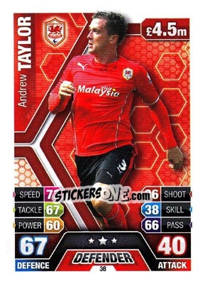 Sticker Andrew Taylor - English Premier League 2013-2014. Match Attax n. 38 - Topps