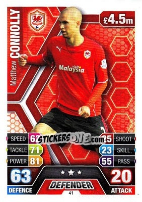 Sticker Matthew Connolly - English Premier League 2013-2014. Match Attax n. 41 - Topps