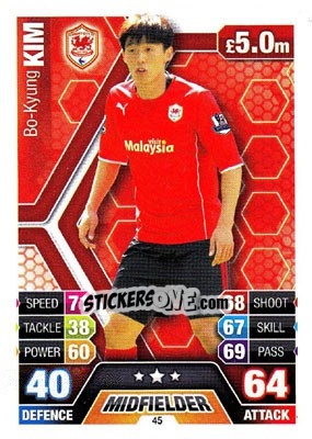 Sticker Bo-Kyung Kim - English Premier League 2013-2014. Match Attax n. 45 - Topps