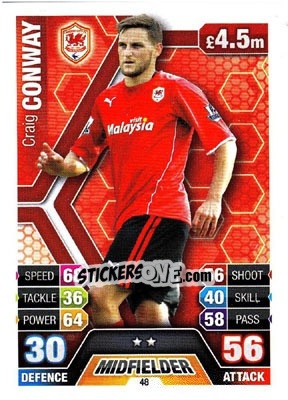 Sticker Craig Conway - English Premier League 2013-2014. Match Attax n. 48 - Topps
