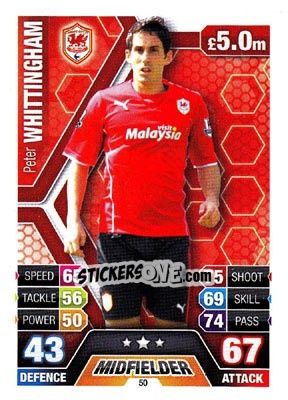 Sticker Peter Whittingham - English Premier League 2013-2014. Match Attax n. 50 - Topps