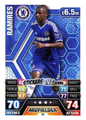 Sticker Ramires - English Premier League 2013-2014. Match Attax n. 64 - Topps