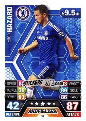 Sticker Eden Hazard - English Premier League 2013-2014. Match Attax - Topps