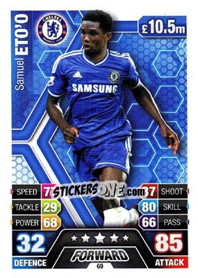 Sticker Samuel Eto'o - English Premier League 2013-2014. Match Attax n. 69 - Topps