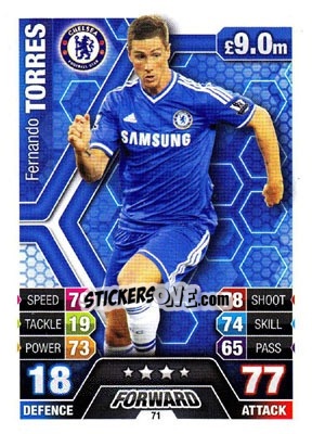 Cromo Fernando Torres - English Premier League 2013-2014. Match Attax - Topps