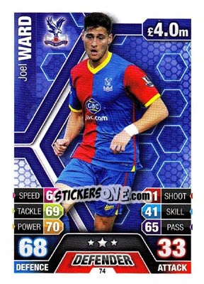 Figurina Joel Ward - English Premier League 2013-2014. Match Attax n. 74 - Topps