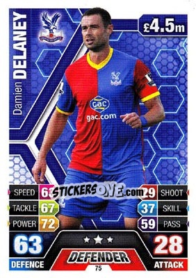 Sticker Damien Delaney - English Premier League 2013-2014. Match Attax - Topps