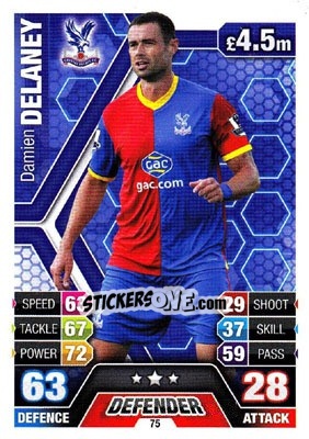 Figurina Damien Delaney - English Premier League 2013-2014. Match Attax n. 75 - Topps