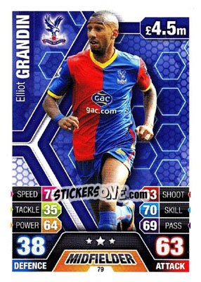 Cromo Elliot Grandin - English Premier League 2013-2014. Match Attax - Topps