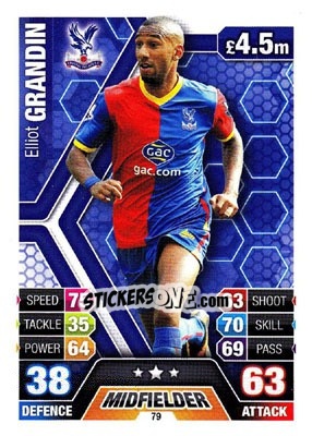 Cromo Elliot Grandin - English Premier League 2013-2014. Match Attax n. 79 - Topps
