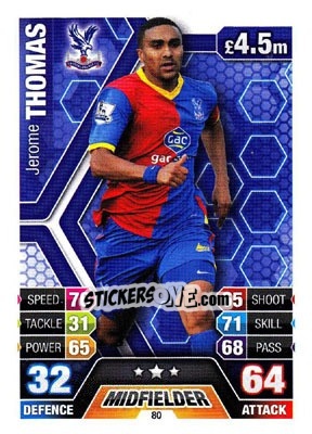 Cromo Jerome Thomas - English Premier League 2013-2014. Match Attax n. 80 - Topps