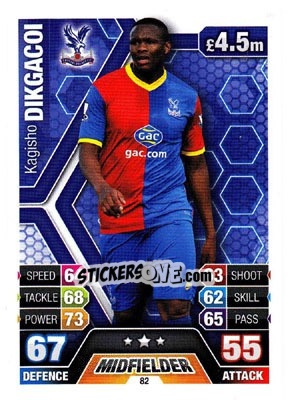 Figurina Kagisho Dikgacoi - English Premier League 2013-2014. Match Attax n. 82 - Topps