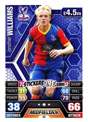 Sticker Jonathan Williams - English Premier League 2013-2014. Match Attax n. 85 - Topps