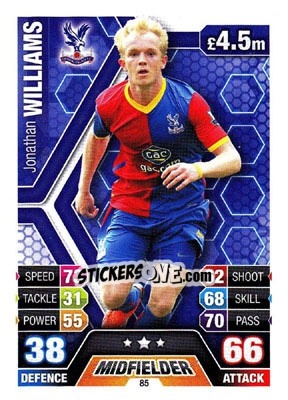 Sticker Jonathan Williams - English Premier League 2013-2014. Match Attax - Topps