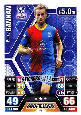 Sticker Barry Bannan - English Premier League 2013-2014. Match Attax n. 87 - Topps