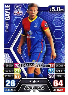 Figurina Dwight Gayle - English Premier League 2013-2014. Match Attax - Topps