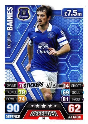 Sticker Leighton Baines - English Premier League 2013-2014. Match Attax n. 97 - Topps
