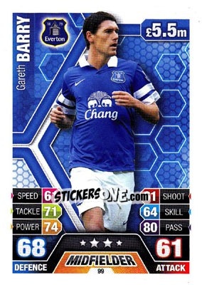 Sticker Gareth Barry - English Premier League 2013-2014. Match Attax n. 99 - Topps