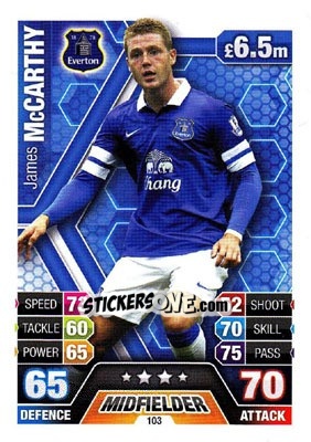 Sticker James McCarthy - English Premier League 2013-2014. Match Attax n. 103 - Topps