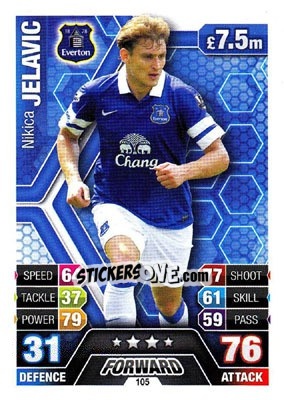 Sticker Nikica Jelavic - English Premier League 2013-2014. Match Attax n. 105 - Topps