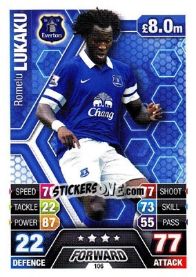 Sticker Romelu Lukaku - English Premier League 2013-2014. Match Attax n. 106 - Topps