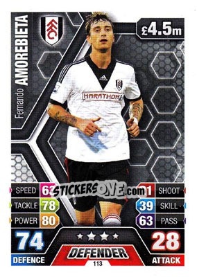 Sticker Fernando Amorebieta - English Premier League 2013-2014. Match Attax n. 113 - Topps