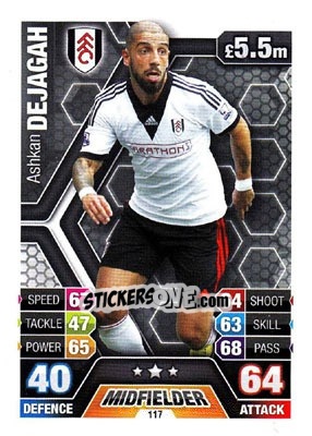 Sticker Ashkan Dejagah - English Premier League 2013-2014. Match Attax n. 117 - Topps