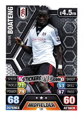 Sticker Derek Boateng - English Premier League 2013-2014. Match Attax n. 121 - Topps