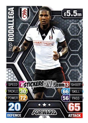 Sticker Hugo Rodallega - English Premier League 2013-2014. Match Attax n. 124 - Topps