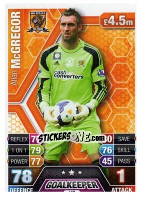 Sticker Allan McGregor - English Premier League 2013-2014. Match Attax n. 127 - Topps