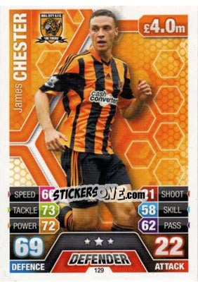 Sticker James Chester - English Premier League 2013-2014. Match Attax n. 129 - Topps