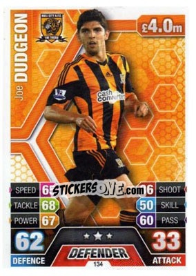 Sticker Joe Dudgeon - English Premier League 2013-2014. Match Attax - Topps