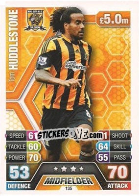 Sticker Tom Huddlestone - English Premier League 2013-2014. Match Attax n. 135 - Topps