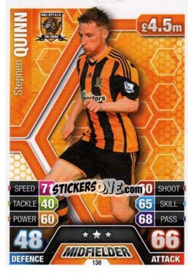 Sticker Stephen Quinn - English Premier League 2013-2014. Match Attax n. 138 - Topps