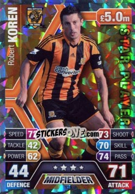 Sticker Robert Koren - English Premier League 2013-2014. Match Attax n. 139 - Topps