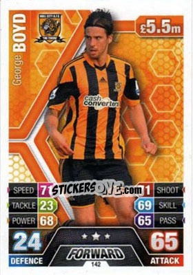 Sticker George Boyd - English Premier League 2013-2014. Match Attax n. 142 - Topps