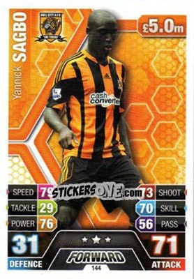 Sticker Yannick Sagbo - English Premier League 2013-2014. Match Attax n. 144 - Topps