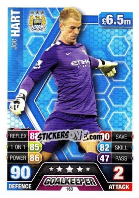 Sticker Joe Hart - English Premier League 2013-2014. Match Attax n. 163 - Topps