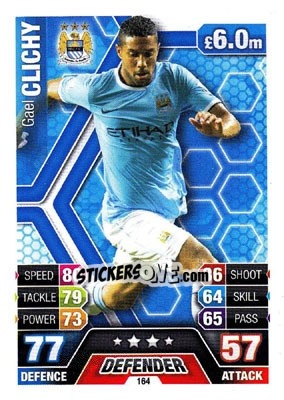 Sticker Gael Clichy - English Premier League 2013-2014. Match Attax n. 164 - Topps
