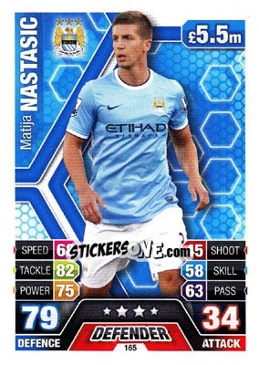 Sticker Matija Nastasic - English Premier League 2013-2014. Match Attax n. 165 - Topps