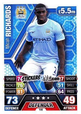 Sticker Micah Richards - English Premier League 2013-2014. Match Attax - Topps