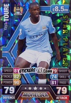 Sticker Yaya Toure - English Premier League 2013-2014. Match Attax n. 169 - Topps