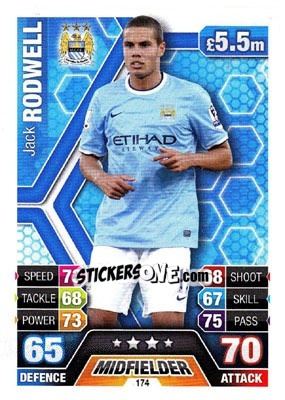 Sticker Jack Rodwell - English Premier League 2013-2014. Match Attax n. 174 - Topps