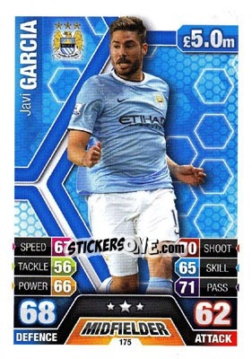 Sticker Javi Garcia - English Premier League 2013-2014. Match Attax n. 175 - Topps