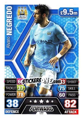 Sticker Alvaro Negredo - English Premier League 2013-2014. Match Attax n. 177 - Topps