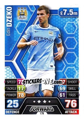 Sticker Edin Dzeko - English Premier League 2013-2014. Match Attax - Topps