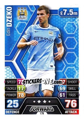 Sticker Edin Dzeko - English Premier League 2013-2014. Match Attax n. 178 - Topps