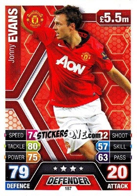 Sticker Jonny Evans - English Premier League 2013-2014. Match Attax n. 187 - Topps