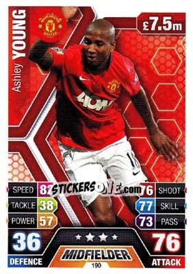 Sticker Ashley Young - English Premier League 2013-2014. Match Attax - Topps